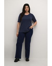 Kaffe - T-Shirt Tight Fit Midnight Marine - Lyst