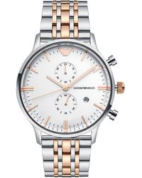 Emporio Armani - Men's Two-tone Bracelet Watch, 43mm - Lyst