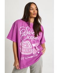 Boohoo - Sweet Escape Printed T-Shirt - Lyst