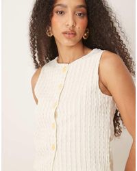 ASOS - Co-Ord Textured Semi Sheer Crochet Waistcoat Top - Lyst
