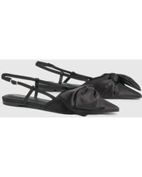 Boohoo - Premium Bow Detail Pointed Flats - Lyst