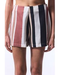 Penti - Striped Woven Mini Shorts - Lyst