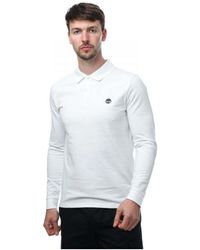 Timberland - Millers River Ls Slim Poloshirt In Wit - Lyst