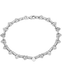 SEOL + GOLD - Sterling Heart Cz Mariner Chain Bracelet - Lyst