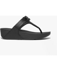 Fitflop - Lulu Jewel-Deluxe Leather Toe Post Sandals - Lyst