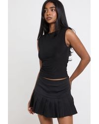 Boohoo - Tailored Pleated Mini Skirt - Lyst