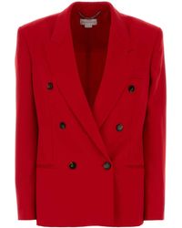Stella McCartney - Rode Wol Blazer - Lyst