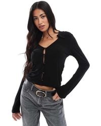 Miss Selfridge - Collared Long Sleeve Jersey Top - Lyst