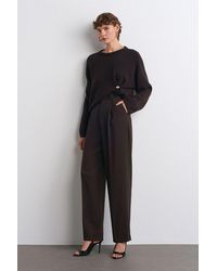 Dilvin - High-Waist Wide-Leg Crepe Trousers - Lyst