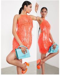ASOS - Sequin Shard Halter Mini Dress - Lyst