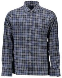 GANT - Langarmhemd Elees Langarmshirt Blau mit Französischem Kragen und Tasch - Lyst