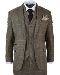 Infinity Leather - 3 Piece Check Tweed Herringbone Vintage Classic Suit - Lyst