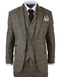 Infinity Leather - 3 Piece Check Tweed Herringbone Vintage Classic Suit - Lyst