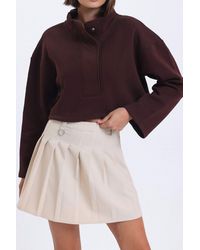 Hiccup - Stand Collar Oversized Sweatshirt With A Neck Detail - Lyst