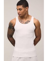 BoohooMAN - Basic Slim Fit Ribbed Vest - Lyst