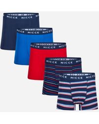 Nicce London - Multi 5-Pack Cotton Rich Boxer Briefs With Logo Waistband And Assorted Patterns - Lyst