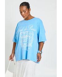 Boohoo - Plus Cafe De Paris Printed T Shirt - Lyst