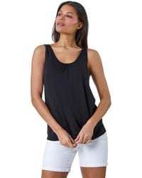 Roman - Plain V-Neck Stretch Jersey Vest Top - Lyst