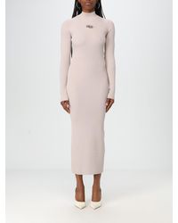 DIESEL - Geribbelde Gebreide Midi-jurk Met Sleutelgatdetail - Lyst