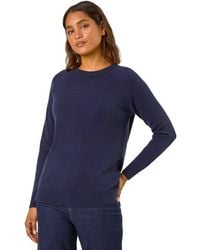 Roman - Plain Soft Crew Neck Jumper - Lyst