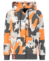 Alpha Industries - Basic Big Logo Camo Pp Zip Hoodie - Lyst