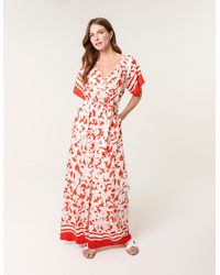 Blue Vanilla - Tropical Print Wrap Belted Waist Jumpsuit - Lyst