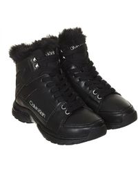 Calvin Klein - Candal High-Top Leather And Textile Sneaker B4N12174 - Lyst