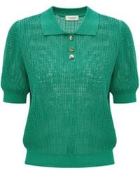 CRUSH Collection - Buttons Pointelle Polo Top - Lyst