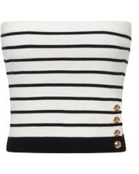 CRUSH Collection - Striped Button-Embellished Tube Top - Lyst