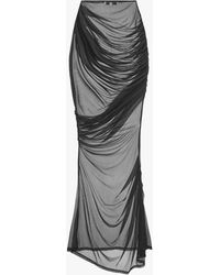 YAVORSKA - Draped Mesh Maxi Skirt - Lyst