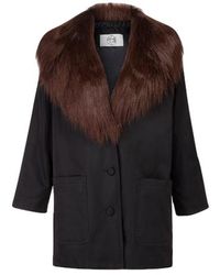 Marei 1998 - Lavatera Recycled Nylon Padded Coat With Faux Fur Collar - Lyst