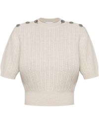 KEBURIA - Cable-Knit Wool-Cashmere Top - Lyst