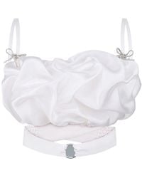 Total White - Volumetric Top With Shoulder Straps - Lyst