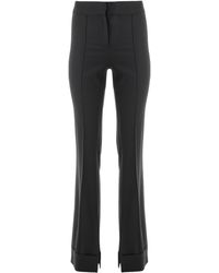 Lita Couture - Wool Straight-Leg Trousers With Side Splits - Lyst