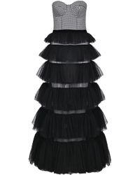Lily Was Here - Tulle Dress With A Checkered Corset - Lyst