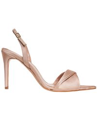 Ginissima - Chloe-Nude Satin Sandals - Lyst