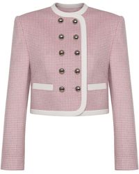 KEBURIA - Cropped Double-Breasted Blazer - Lyst