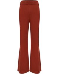 CRUSH Collection - Silk And Cashmere Ribbed Straight-Leg Pants - Lyst