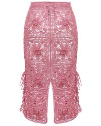 Andreeva - Dust Rose Handmade Crochet Skirt - Lyst