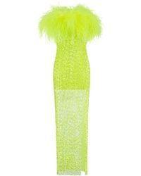 Santa Brands - Dress W/Feathers Neon/ Lime - Lyst