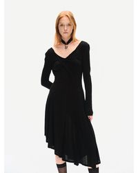 YIBRI - Long Sleeve Fitted Knit Dress With Twisted Details - Lyst