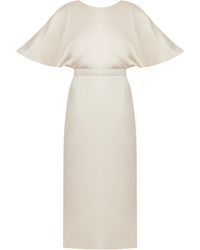UNDRESS - Gina Champagne Midi Dress With Butterfly Sleeves - Lyst
