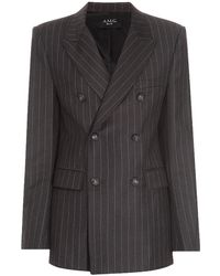 A.M.G - Striped Wool Jacket - Lyst