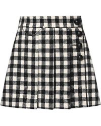 KEBURIA - Checked Pleated Mini Skirt - Lyst