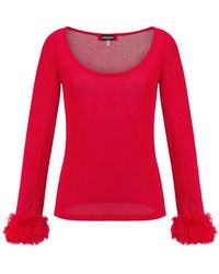 Andreeva - Knit Top With Handmade Knit Cuffs - Lyst