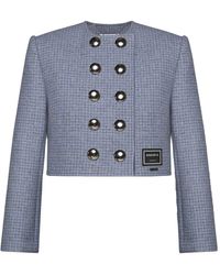 KEBURIA - Houndstooth Double-Breasted Jacket - Lyst