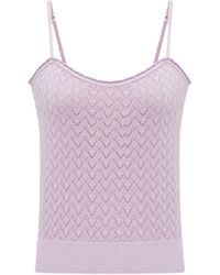 CRUSH Collection - Pointelle Silk And Cotton Blend Tank Top - Lyst