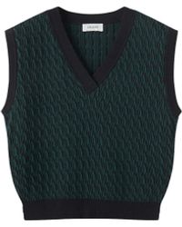 CRUSH Collection - Cotton And Cashmere Two-Tone V-Neck Vest - Lyst