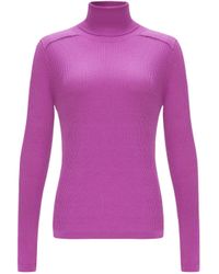 CRUSH Collection - Silk And Cashmere Ribbed Turtleneck Top - Lyst