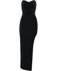 Lily Was Here - Velvet Dress With A Cut-Out On The Leg - Lyst